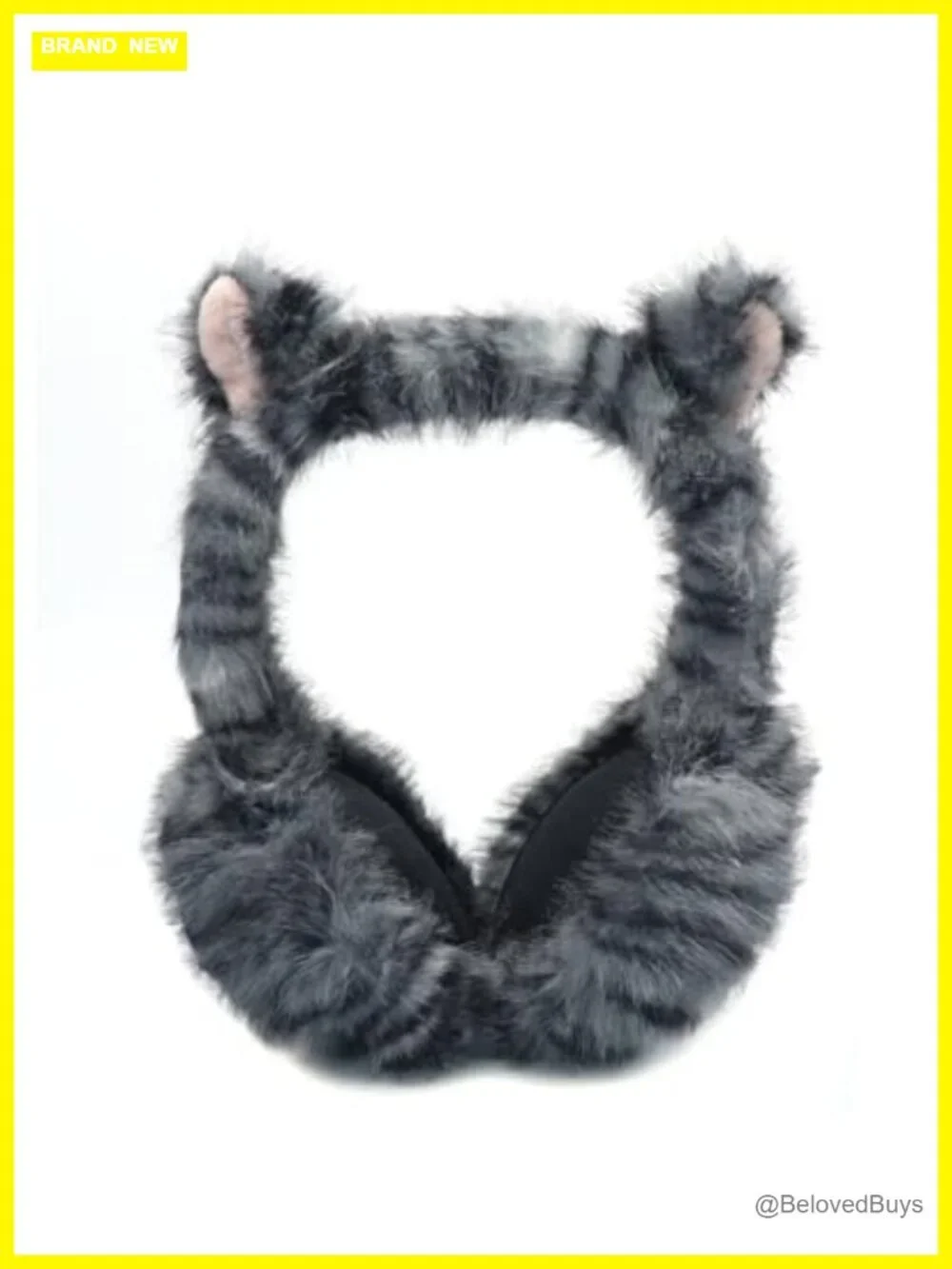 Faux Fur Winter Earmuffs for Women Men, Foldable Cat Ear Ear Warmers